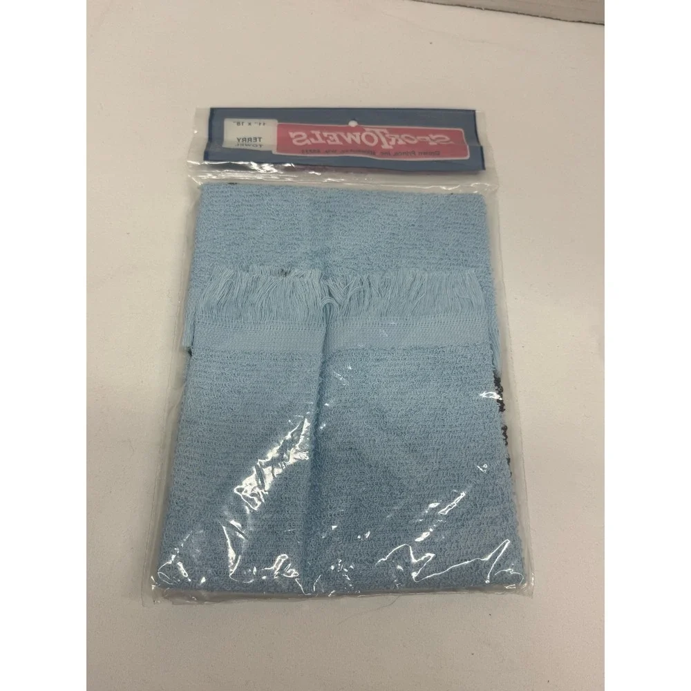 Vintage Sportowels Classic Lanes Bowling Towel Blue Terry Cloth New Sealed 11x18